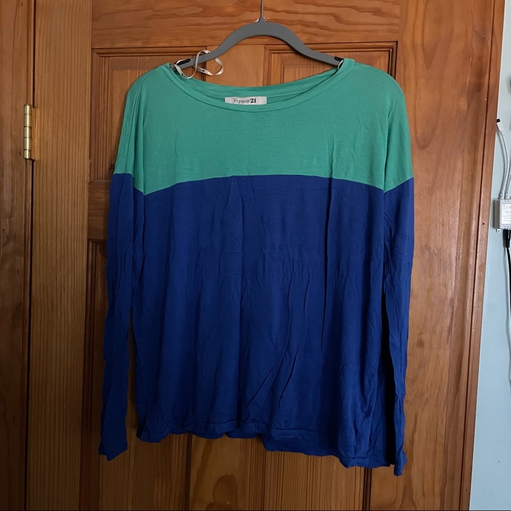 Blue and Teal Long Sleeve Tee